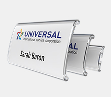 Curved profil acrylic glass badges